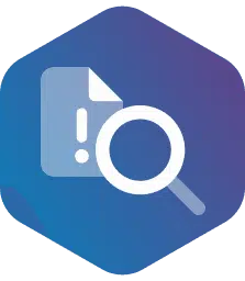 Hexagon ikon a "Gyors webes akadálymentesítési tesztelés és problémafelismerés" szekcióban a webes akadálymentesítési szolgáltatásunkban.