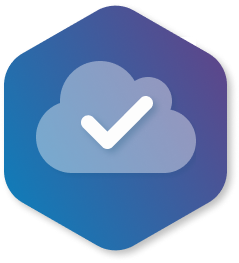 SaaS providers with compliance modules: cloud-check icon